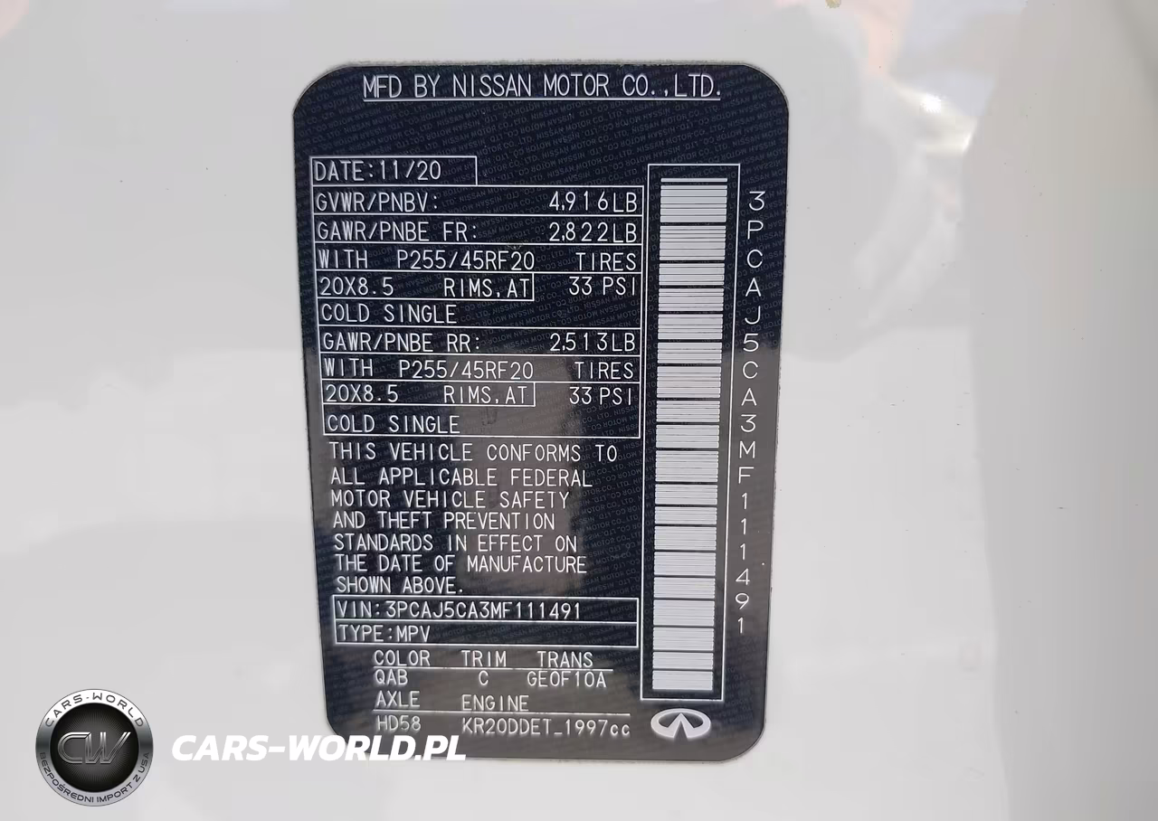 2021 Infiniti Qx50 Sensory VIN:3PCAJ5CA3MF111491 - 9