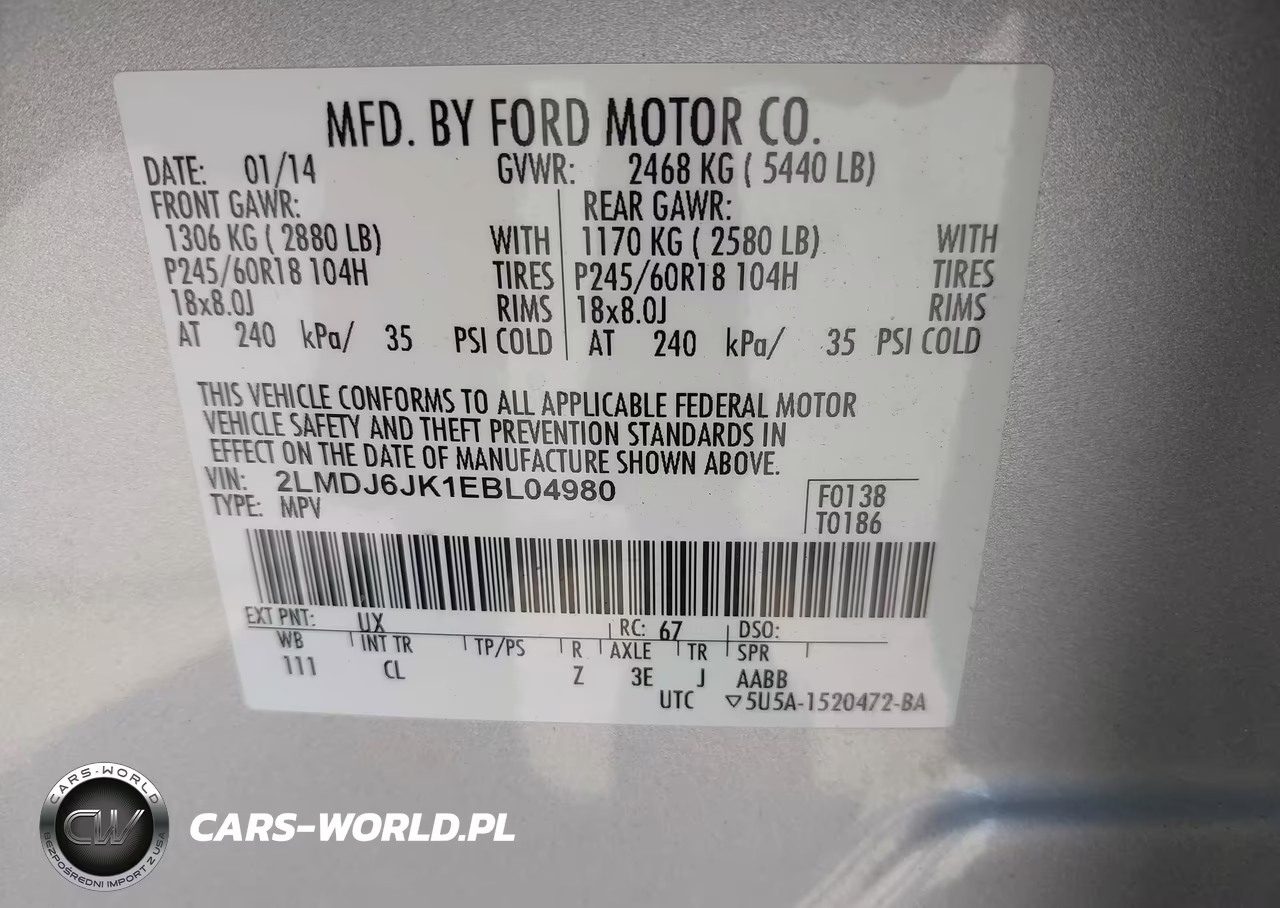 2014 Lincoln Mkx VIN:2LMDJ6JK1EBL04980 - 9