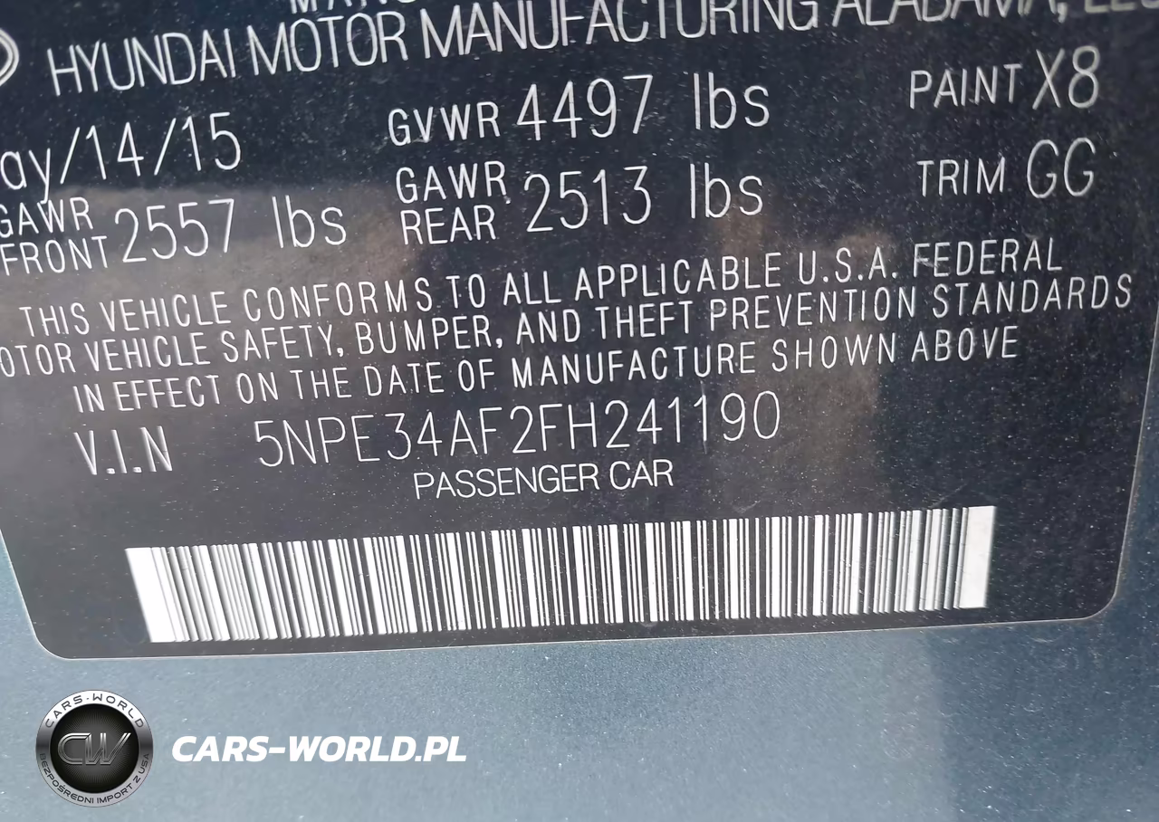 2015 Hyundai Sonata Sport VIN:5NPE34AF2FH241190 - 9