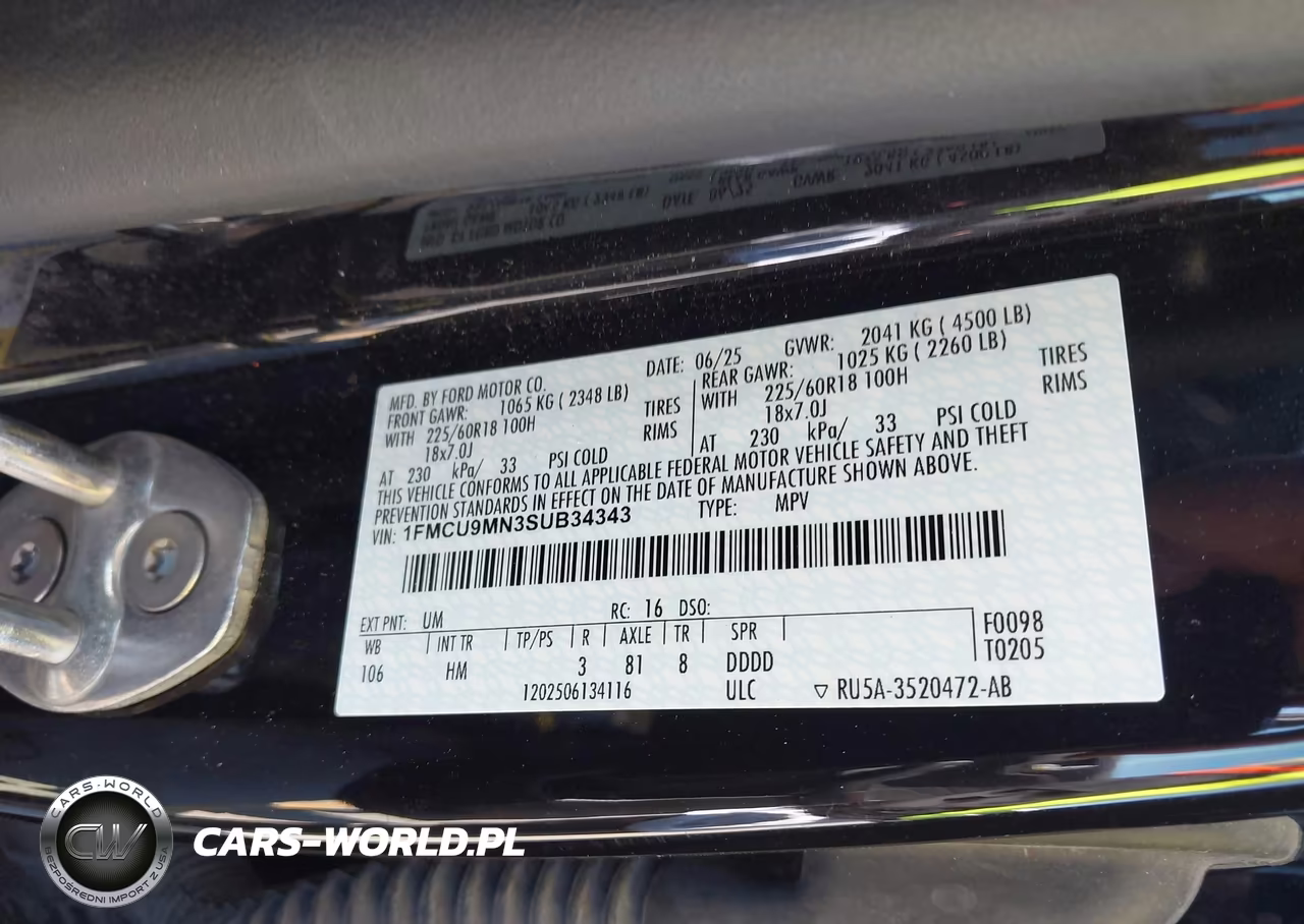 2025 Ford Escape St-Line VIN:1FMCU9MN3SUB34343 - 9