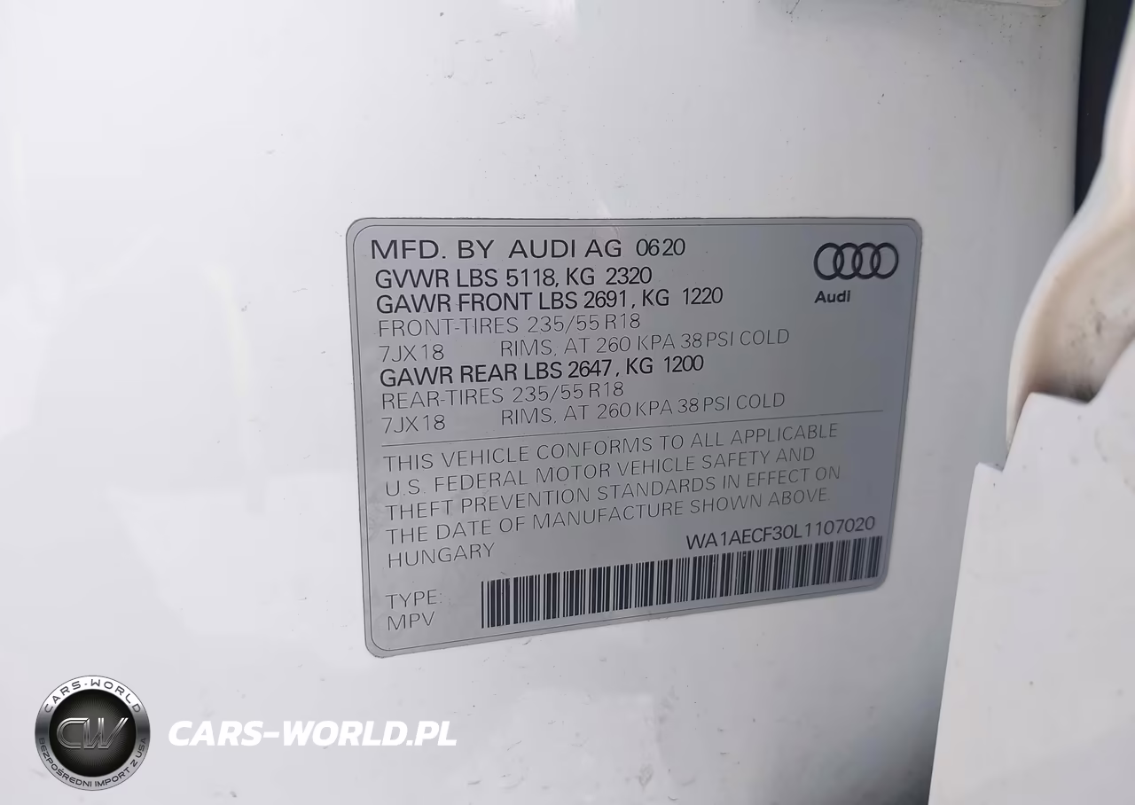 2020 Audi Q3 Premium 45 Tfsi Quattro Tiptronic VIN:WA1AECF30L1107020 - 9
