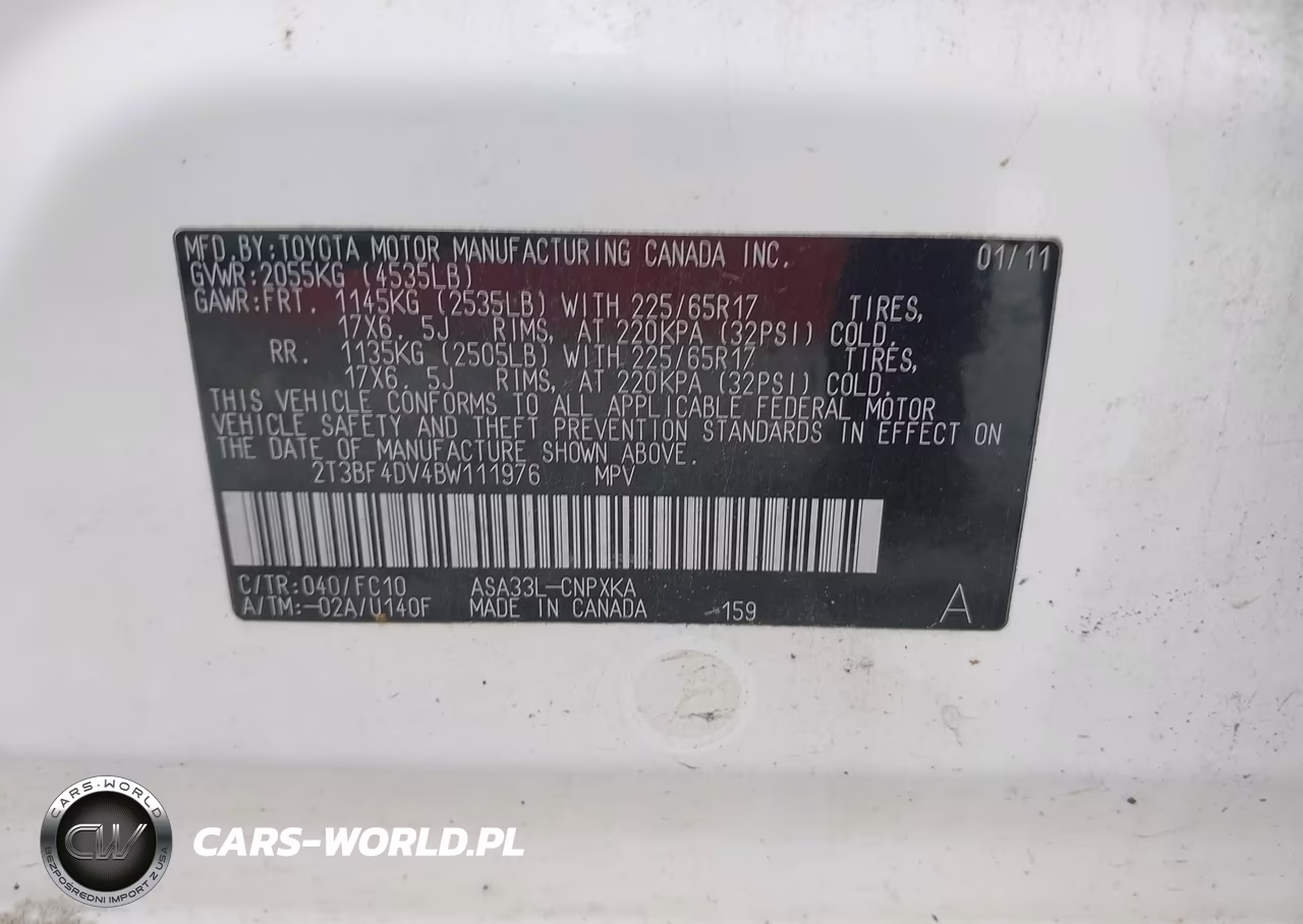 2011 Toyota Rav4 VIN:2T3BF4DV4BW111976 - 9