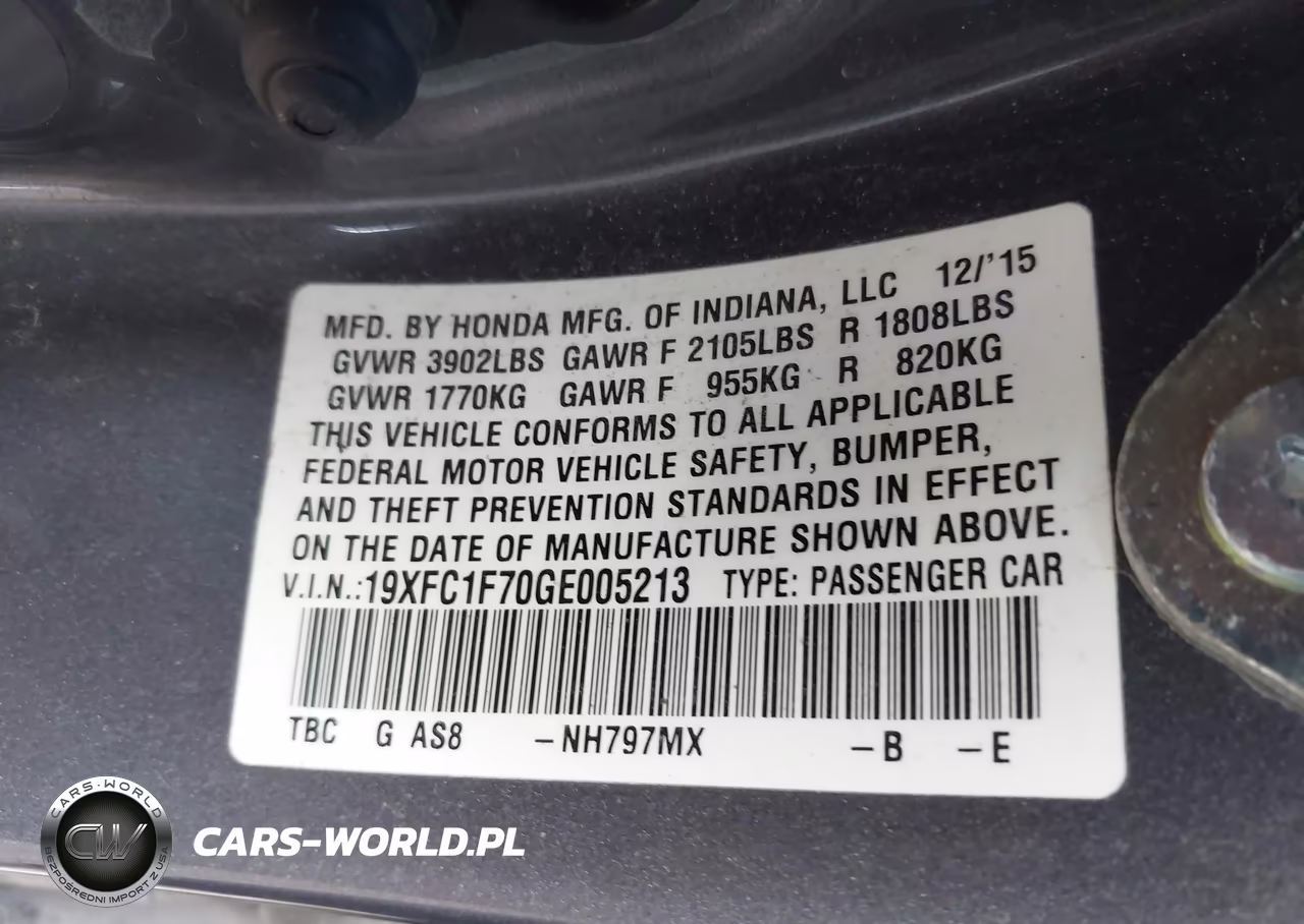 2016 Honda Civic Ex-L VIN:19XFC1F70GE005213 - 9