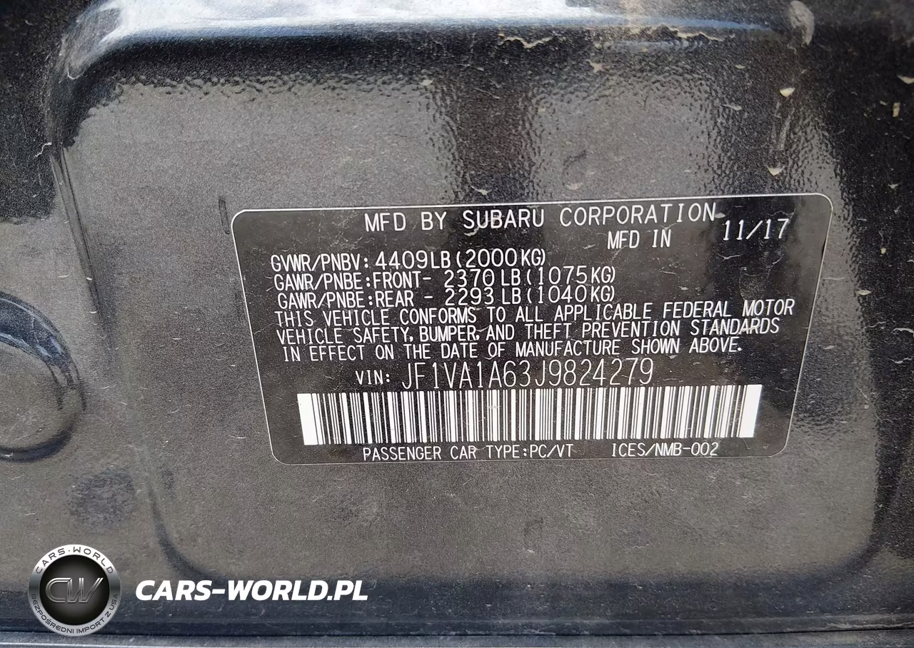 2018 Subaru Wrx VIN:JF1VA1A63J9824279 - 9