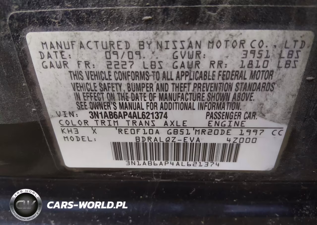 2010 Nissan Sentra 2.0 VIN:3N1AB6AP4AL621374 - 9