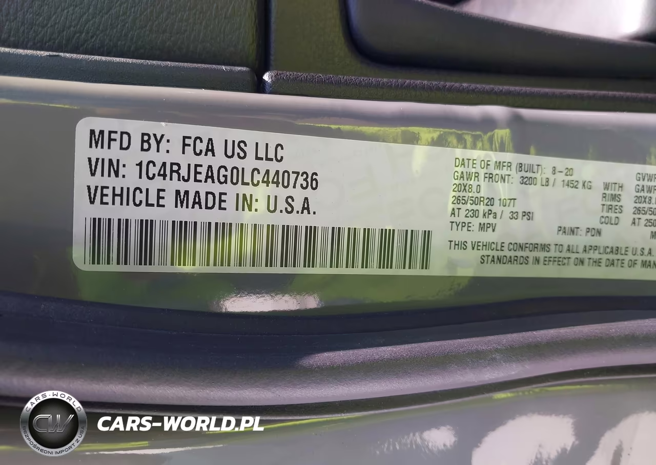 2020 Jeep Grand Cherokee Altitude 4X2 VIN:1C4RJEAG0LC440736 - 9