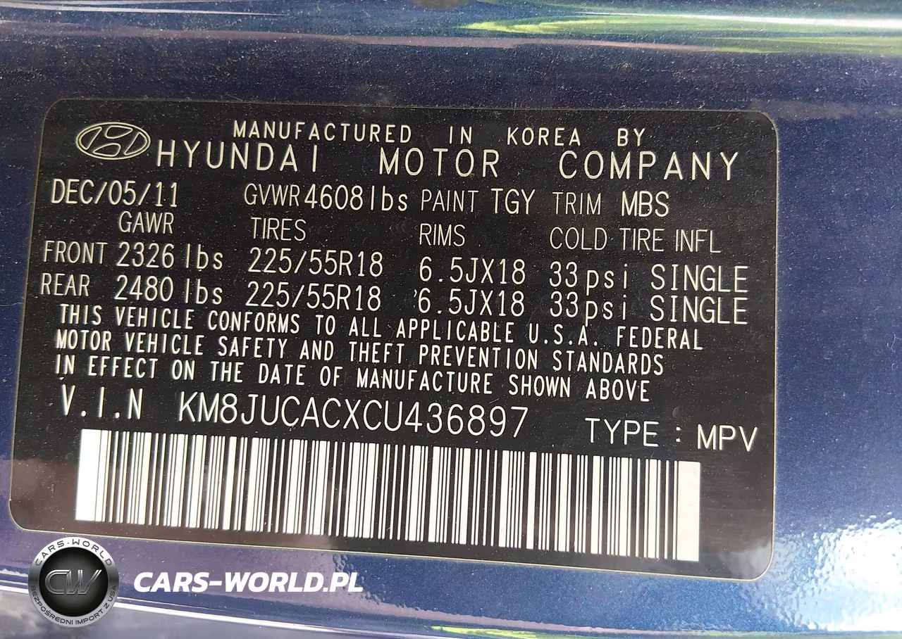 2012 Hyundai Tucson Limited VIN:KM8JUCACXCU436897 - 9