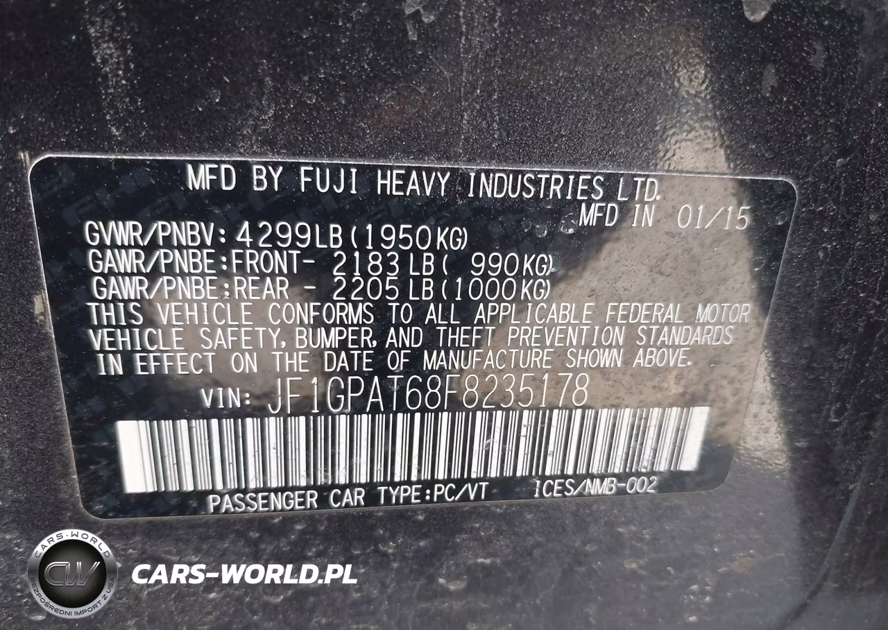 2015 Subaru Impreza 2.0I Sport Premium VIN:JF1GPAT68F8235178 - 9