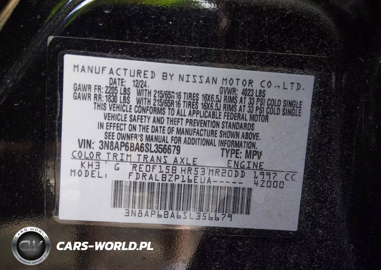2025 Nissan Kicks S Fwd VIN:3N8AP6BA6SL356679 - 9