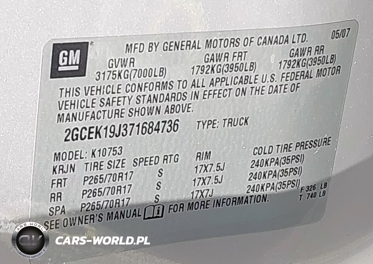 2007 Chevrolet Silverado 1500 Lt2 VIN:2GCEK19J371684736 - 9