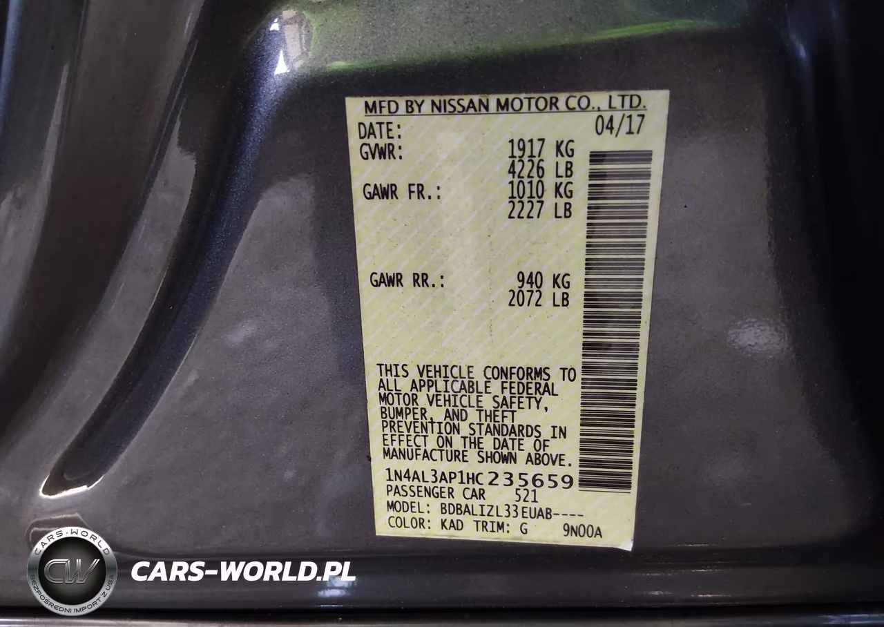 2017 Nissan Altima 2.5 Sv VIN:1N4AL3AP1HC235659 - 9