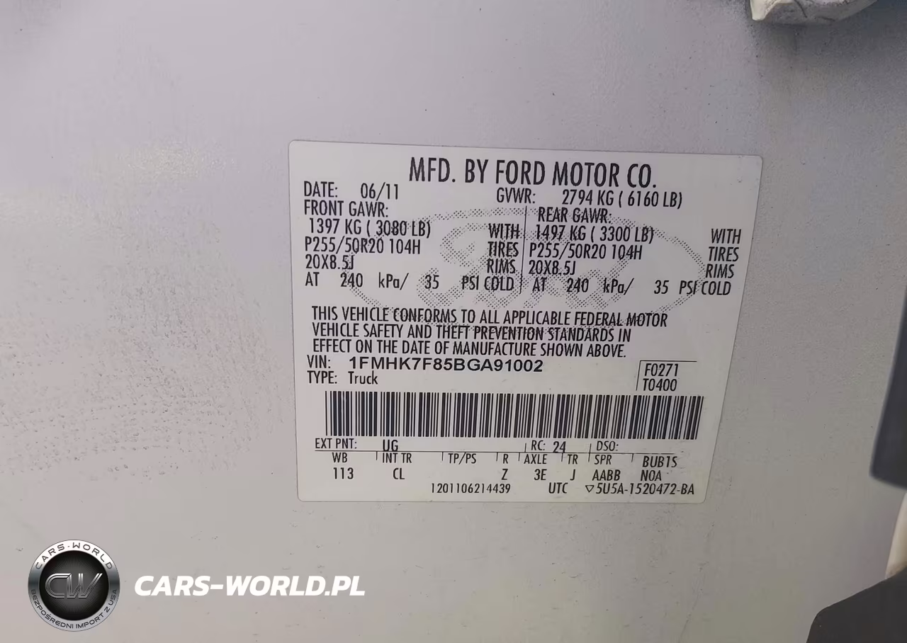 2011 Ford Explorer Limited VIN:1FMHK7F85BGA91002 - 9
