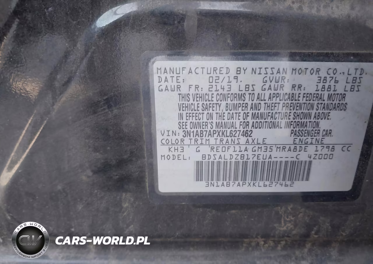 2019 Nissan Sentra Sv VIN:3N1AB7APXKL627462 - 9