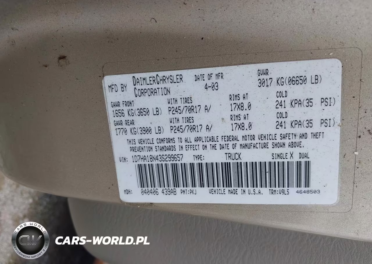 2003 Dodge Ram 1500 Slt-Laramie-St VIN:1D7HA18N43S299657 - 9