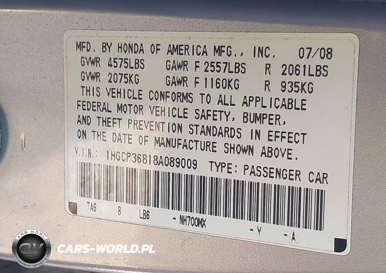 2008 Honda Accord 3.5 Ex-L VIN:1HGCP36818A089009 - 9