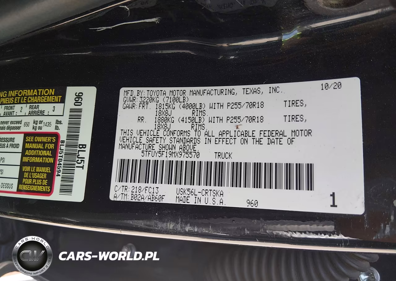 2021 Toyota Tundra Sr5 VIN:5TFUY5F19MX975570 - 9