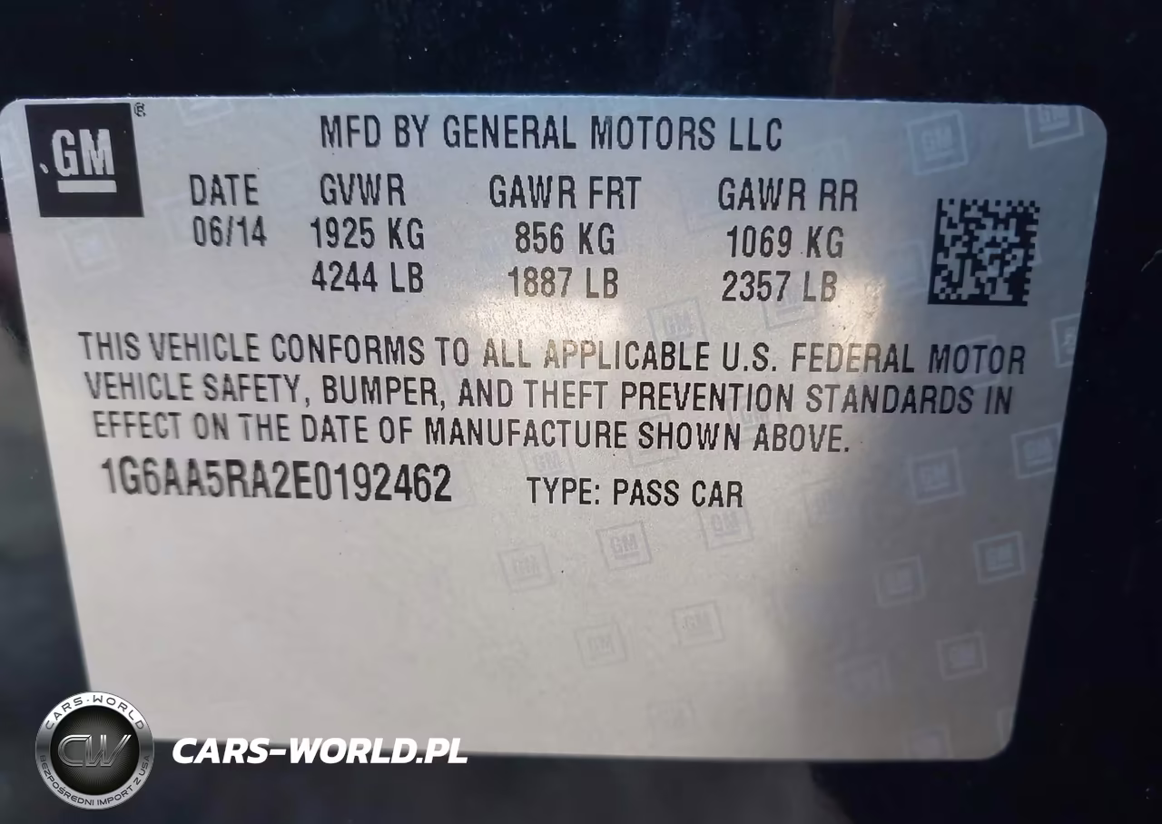 2014 Cadillac Ats Standard VIN:1G6AA5RA2E0192462 - 9