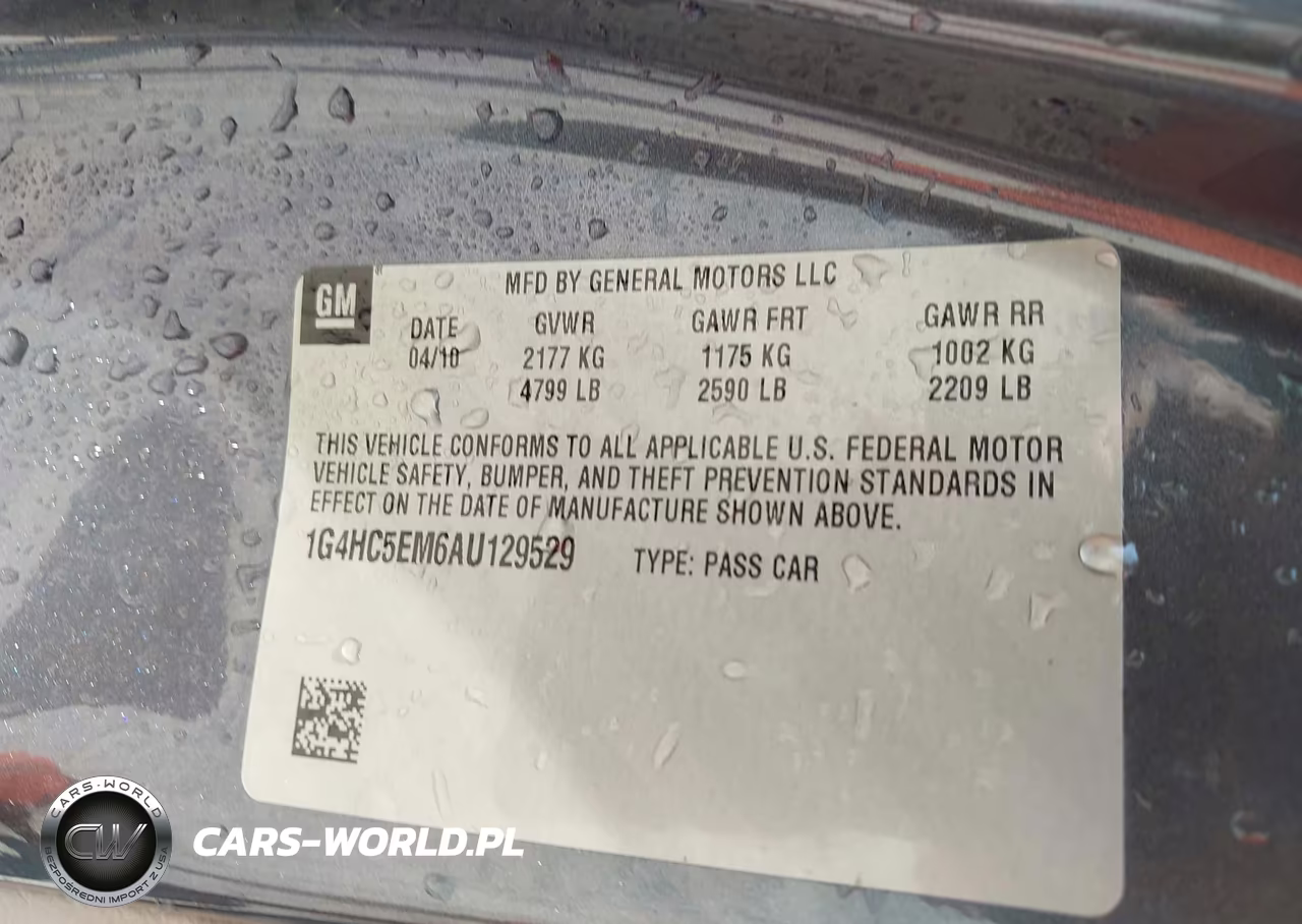 2010 Buick Lucerne Cxl VIN:1G4HC5EM6AU129529 - 9