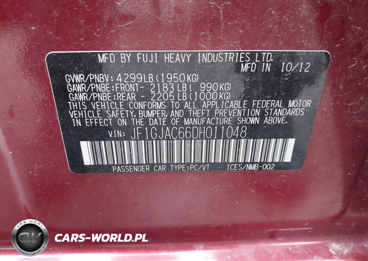 2013 Subaru Impreza 2.0I Premium VIN:JF1GJAC66DH011048 - 9