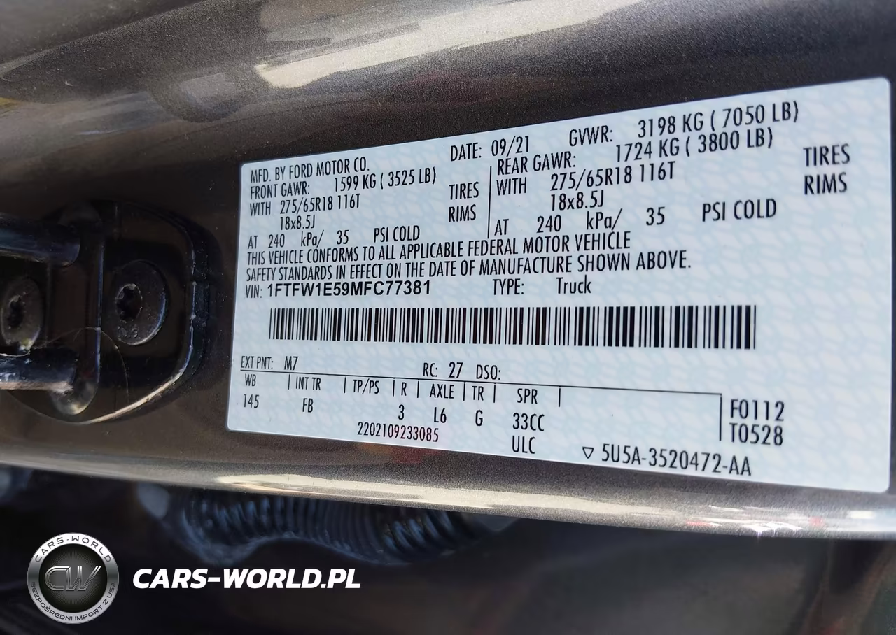 2021 Ford F-150 Xlt VIN:1FTFW1E59MFC77381 - 9