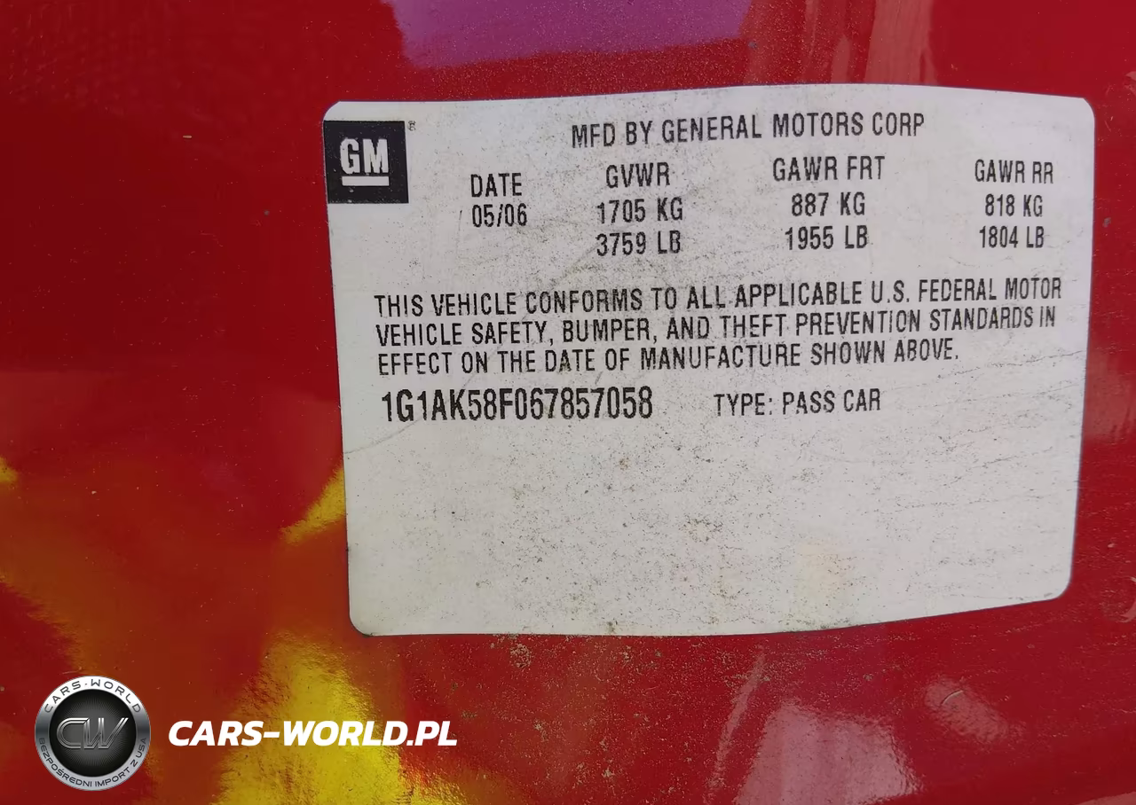 2006 Chevrolet Cobalt Ls VIN:1G1AK58F067857058 - 9