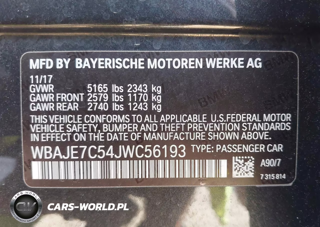 2018 BMW 540I xDrive VIN:WBAJE7C54JWC56193 - 9