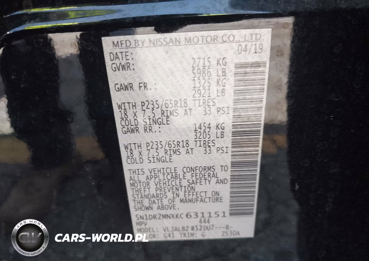 2019 Nissan Pathfinder S VIN:5N1DR2MNXKC631151 - 9