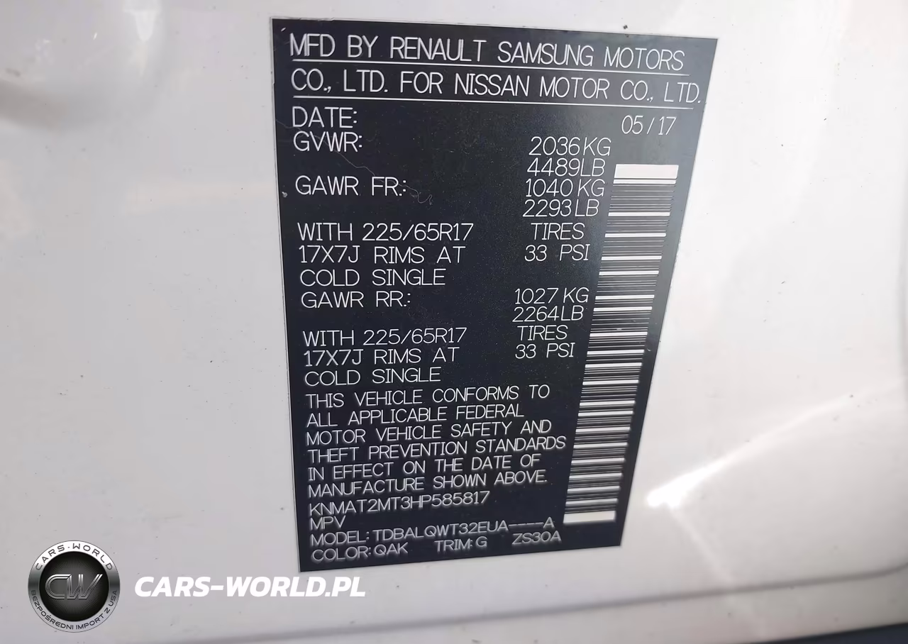 2017 Nissan Rogue Sv VIN:KNMAT2MT3HP585817 - 9
