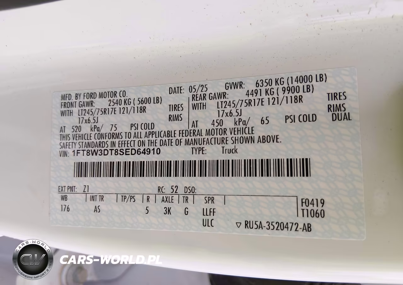 2025 Ford F-350 Xl VIN:1FT8W3DT8SED64910 - 8