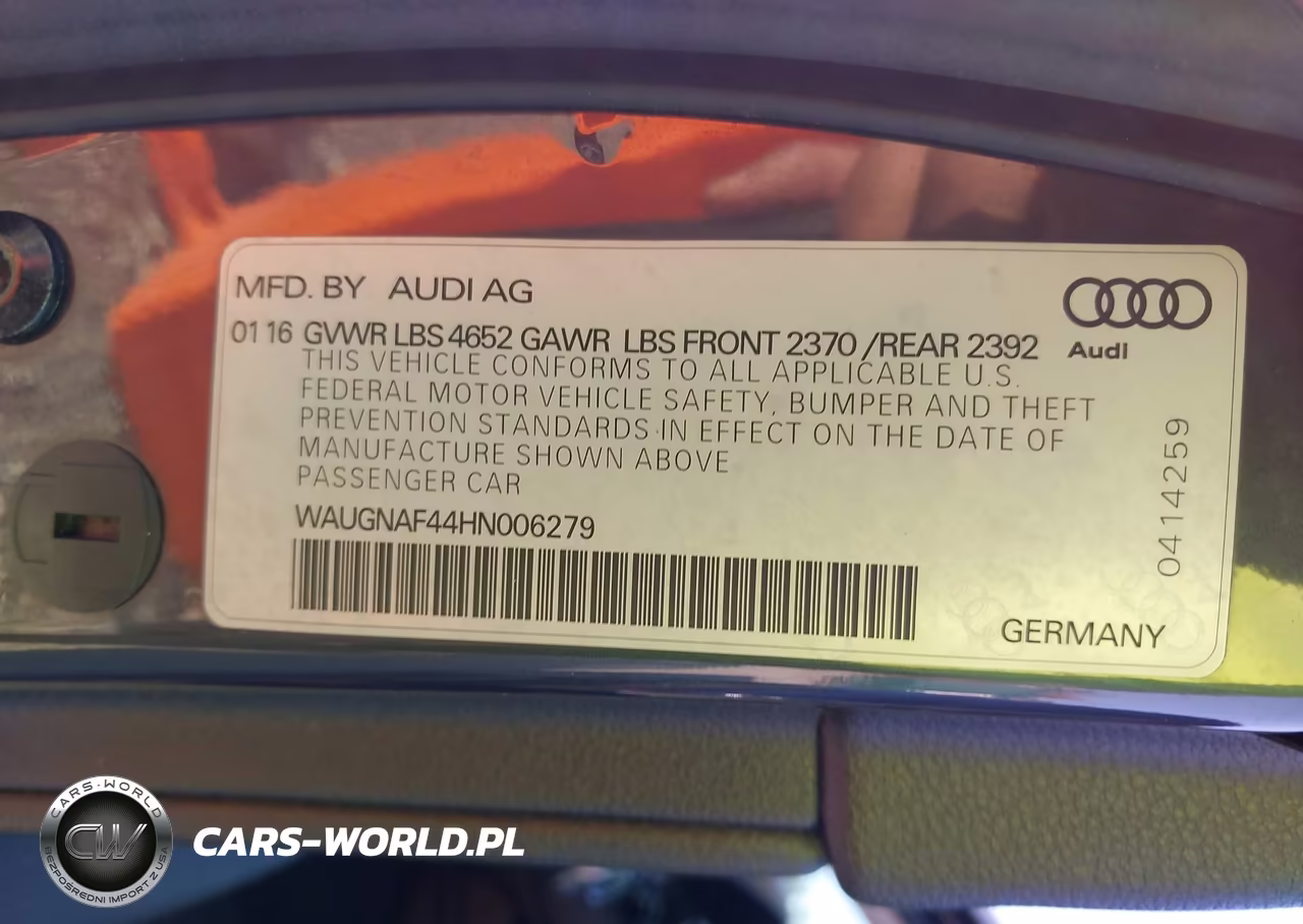 2017 Audi A4 Premium VIN:WAUGNAF44HN006279 - 9