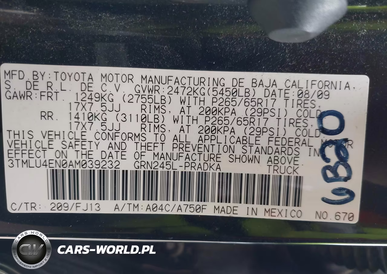 2010 Toyota Tacoma Base V6 VIN:3TMLU4EN0AM039232 - 9
