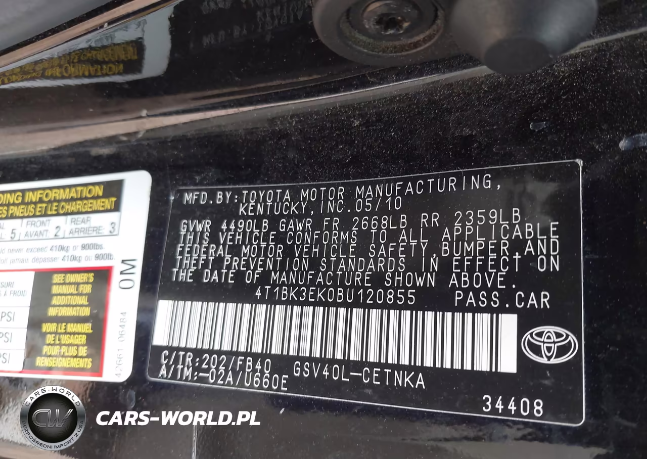 2011 Toyota Camry Le V6 VIN:4T1BK3EK0BU120855 - 9