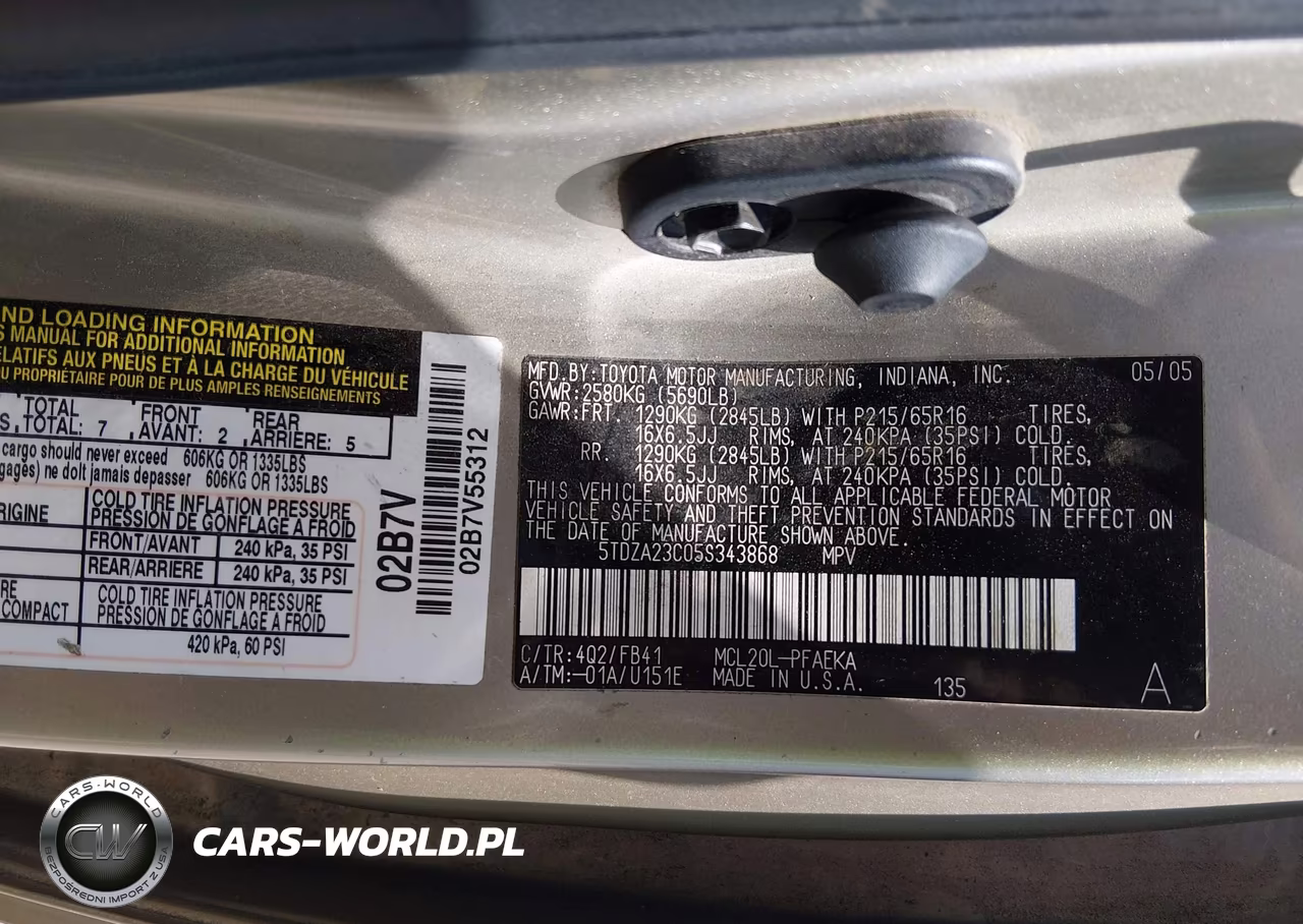 2005 Toyota Sienna Le VIN:5TDZA23C05S343868 - 9