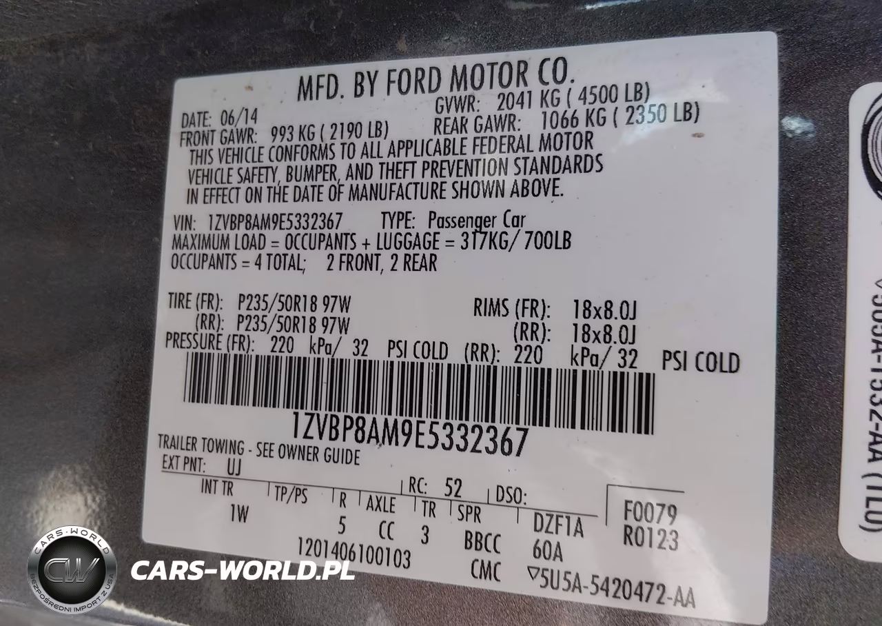 2014 Ford Mustang V6 VIN:1ZVBP8AM9E5332367 - 9