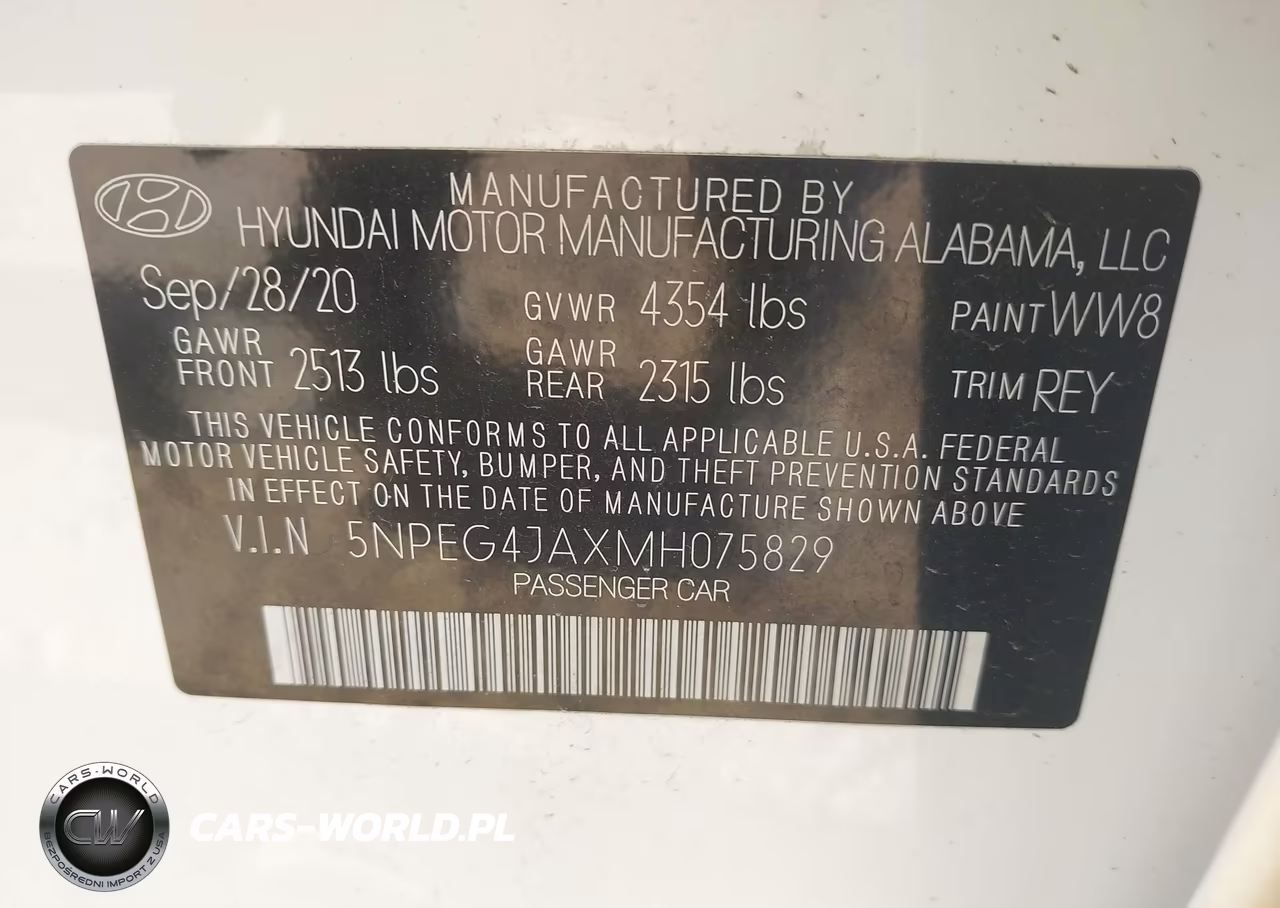 2021 Hyundai Sonata Se VIN:5NPEG4JAXMH075829 - 9