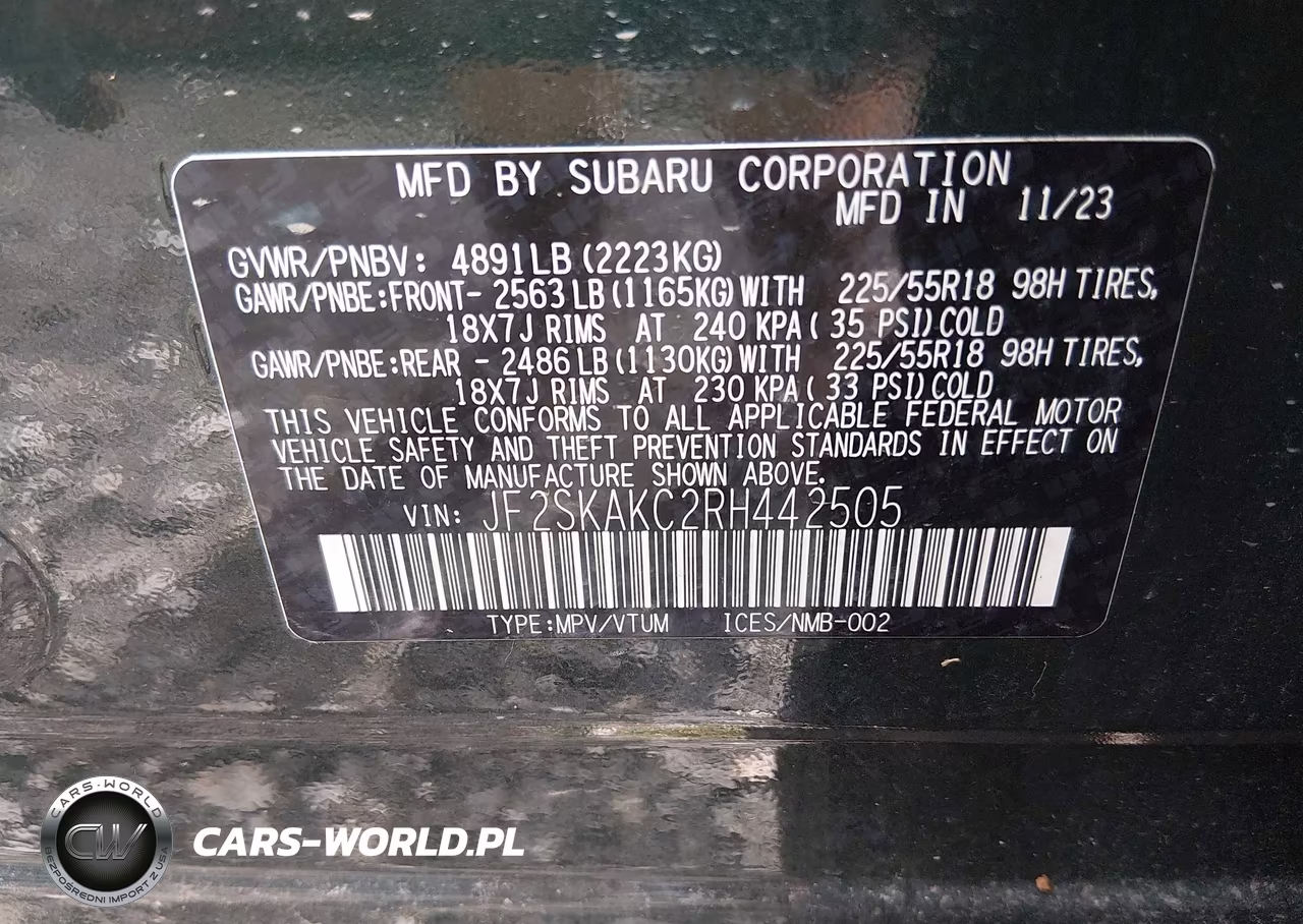 2024 Subaru Forester Limited VIN:JF2SKAKC2RH442505 - 9