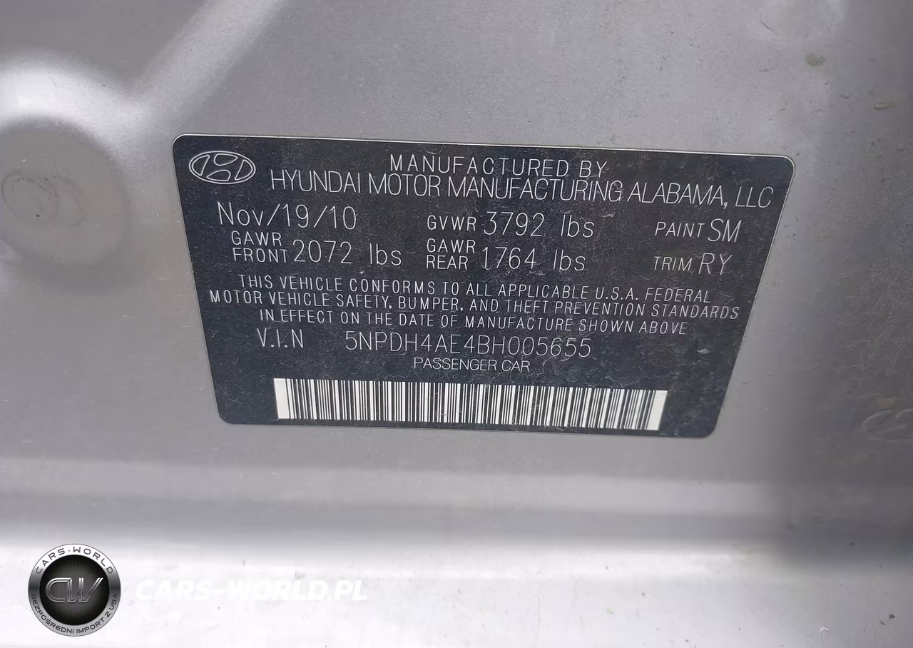 2011 Hyundai Elantra Limited VIN:5NPDH4AE4BH005655 - 9