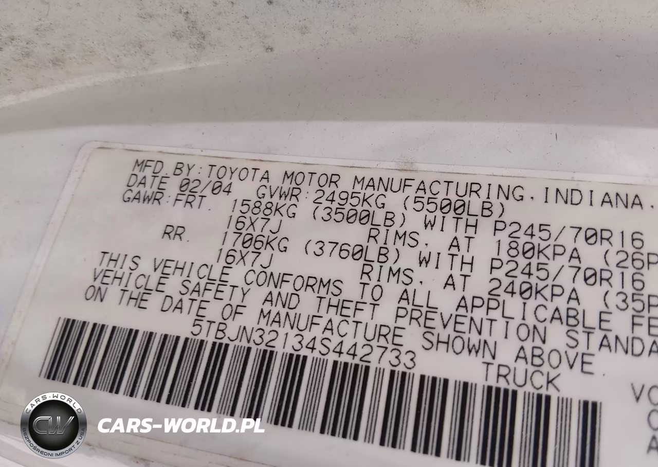 2004 Toyota Tundra VIN:5TBJN32134S442733 - 9