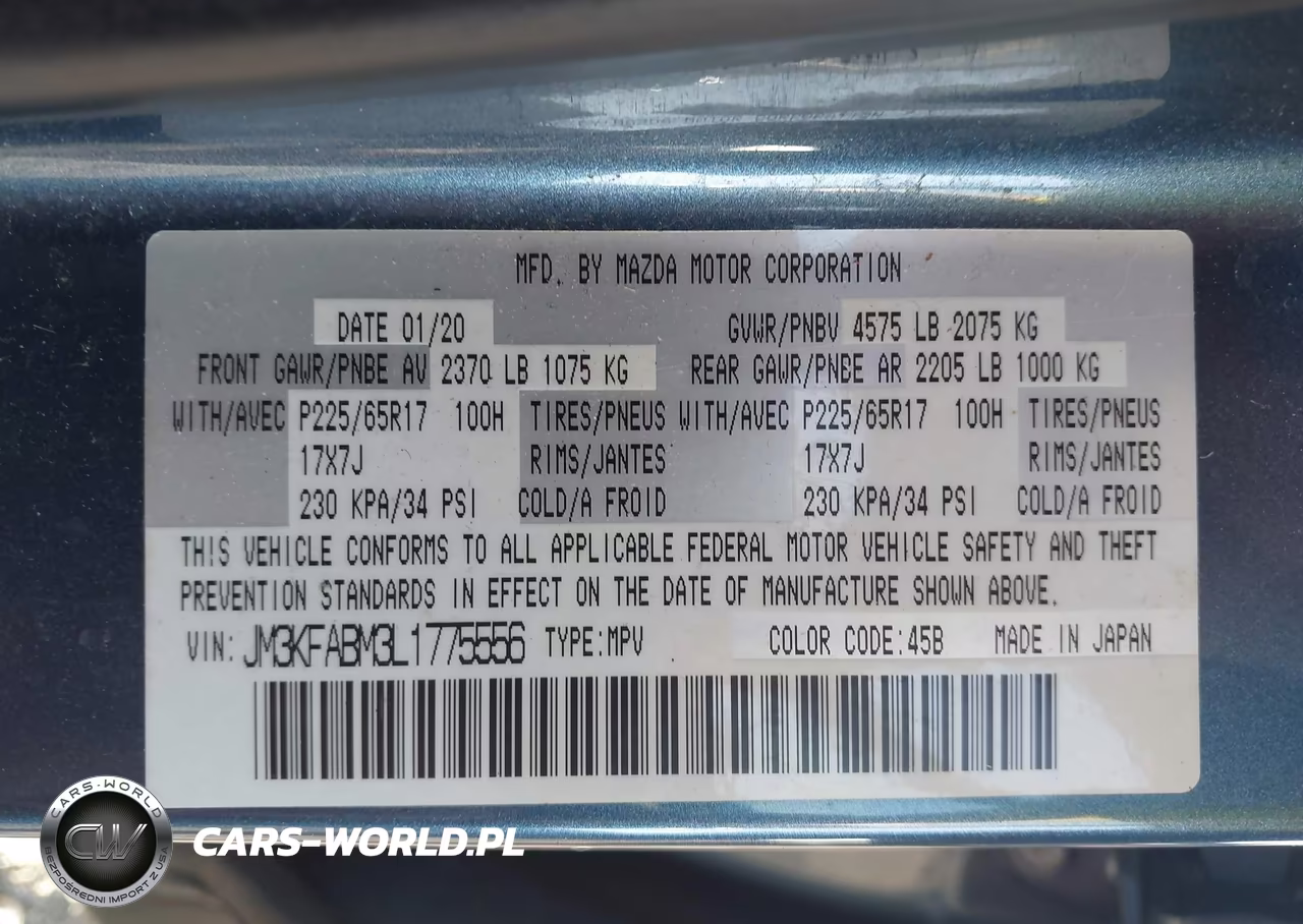 2020 Mazda Cx-5 Sport VIN:JM3KFABM3L1775556 - 9