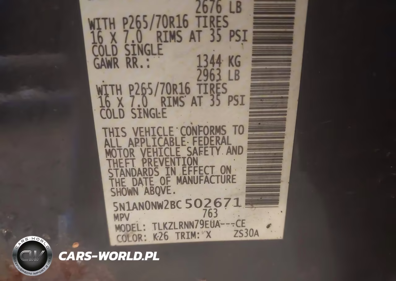 2011 Nissan Xterra S VIN:5N1AN0NW2BC502671 - 9