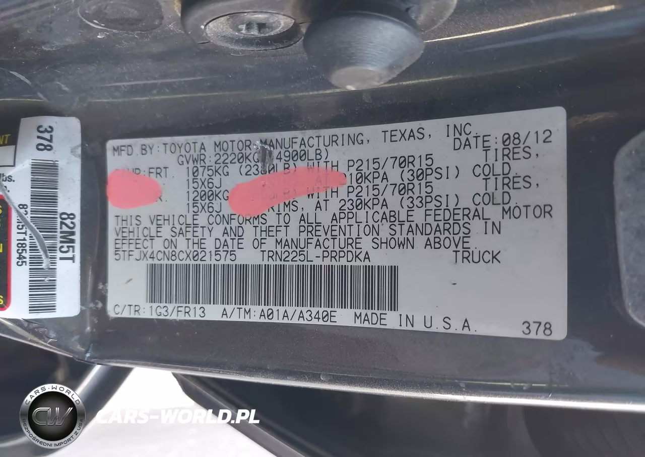 2012 Toyota Tacoma VIN:5TFJX4CN8CX021575 - 9