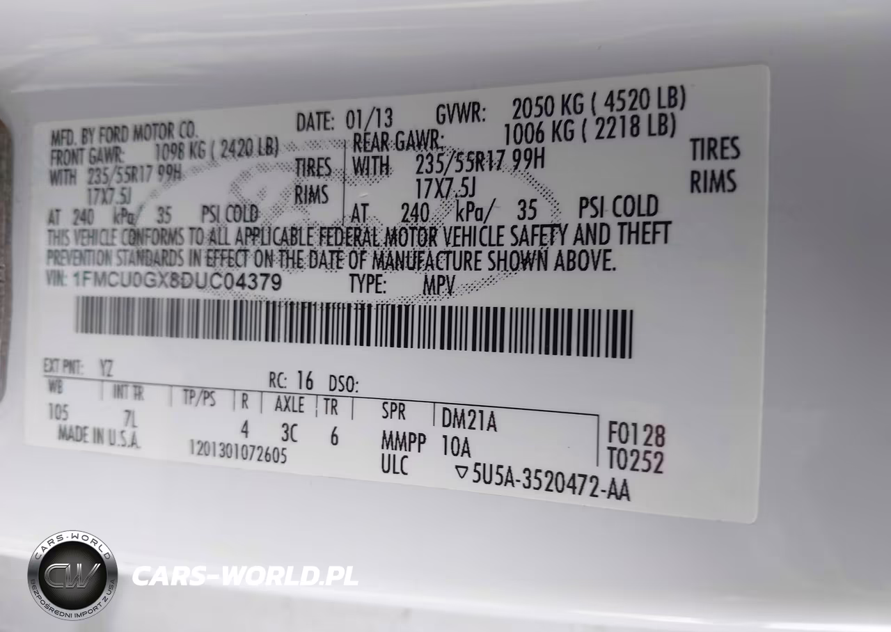 2013 Ford Escape Se VIN:1FMCU0GX8DUC04379 - 9