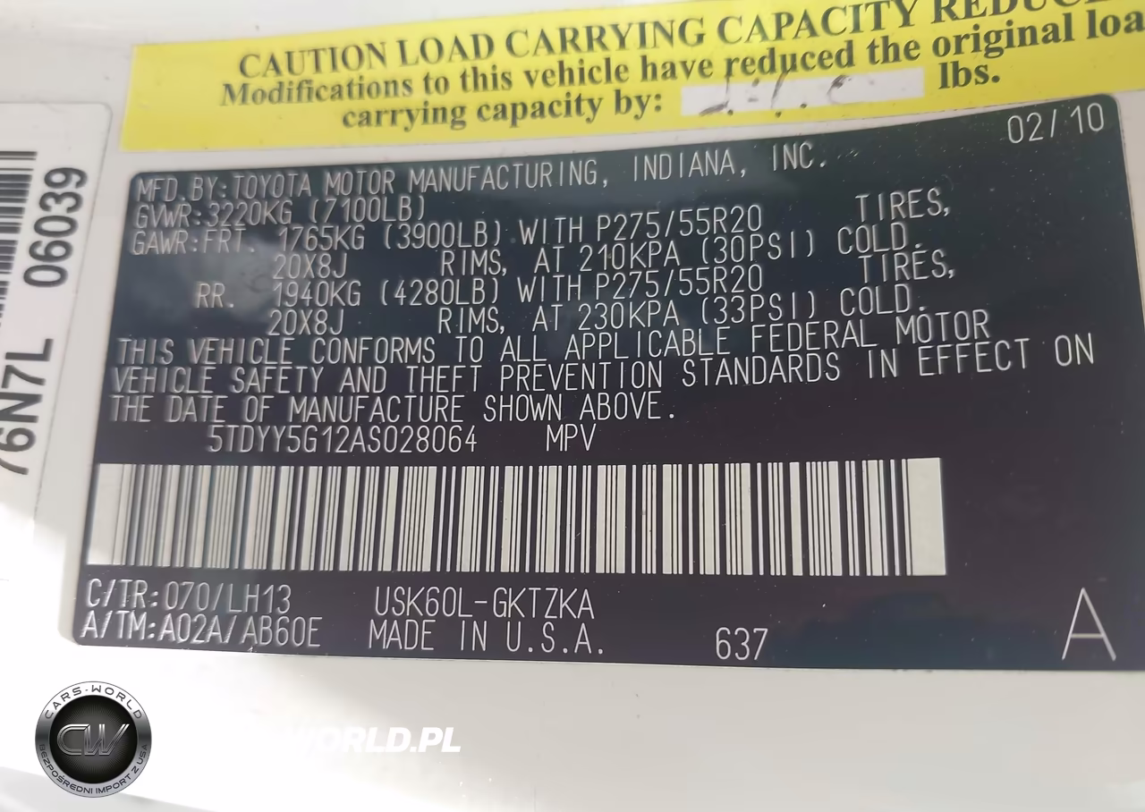 2010 Toyota Sequoia Platinum 5.7L V8 VIN:5TDYY5G12AS028064 - 9