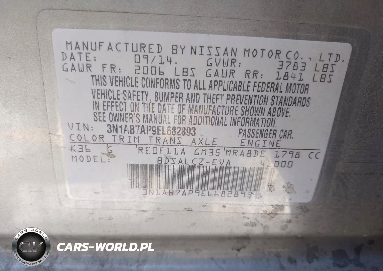 2014 Nissan Sentra S VIN:3N1AB7AP9EL682893 - 9