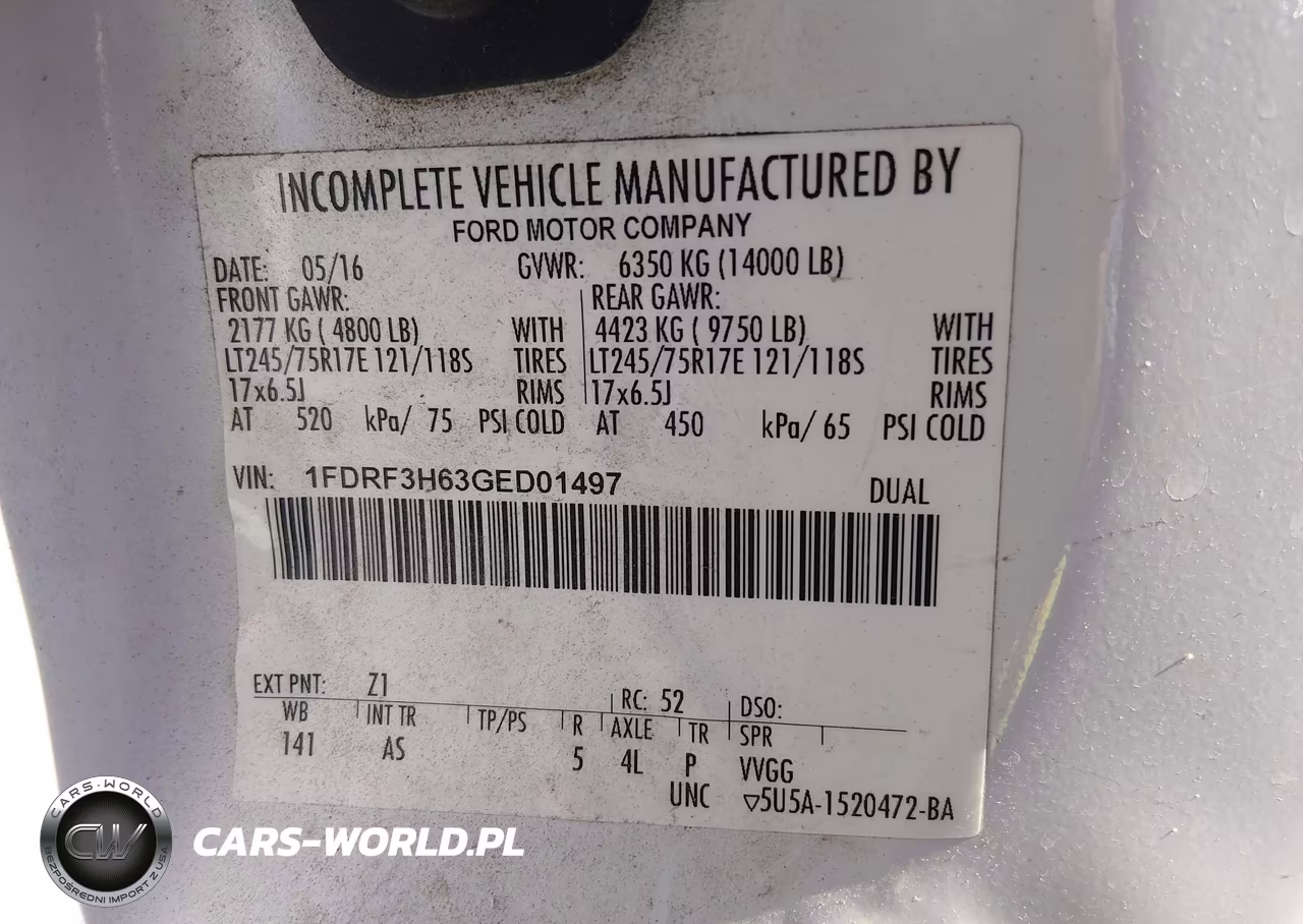 2016 Ford F-350 Chassis Xl VIN:1FDRF3H63GED01497 - 9