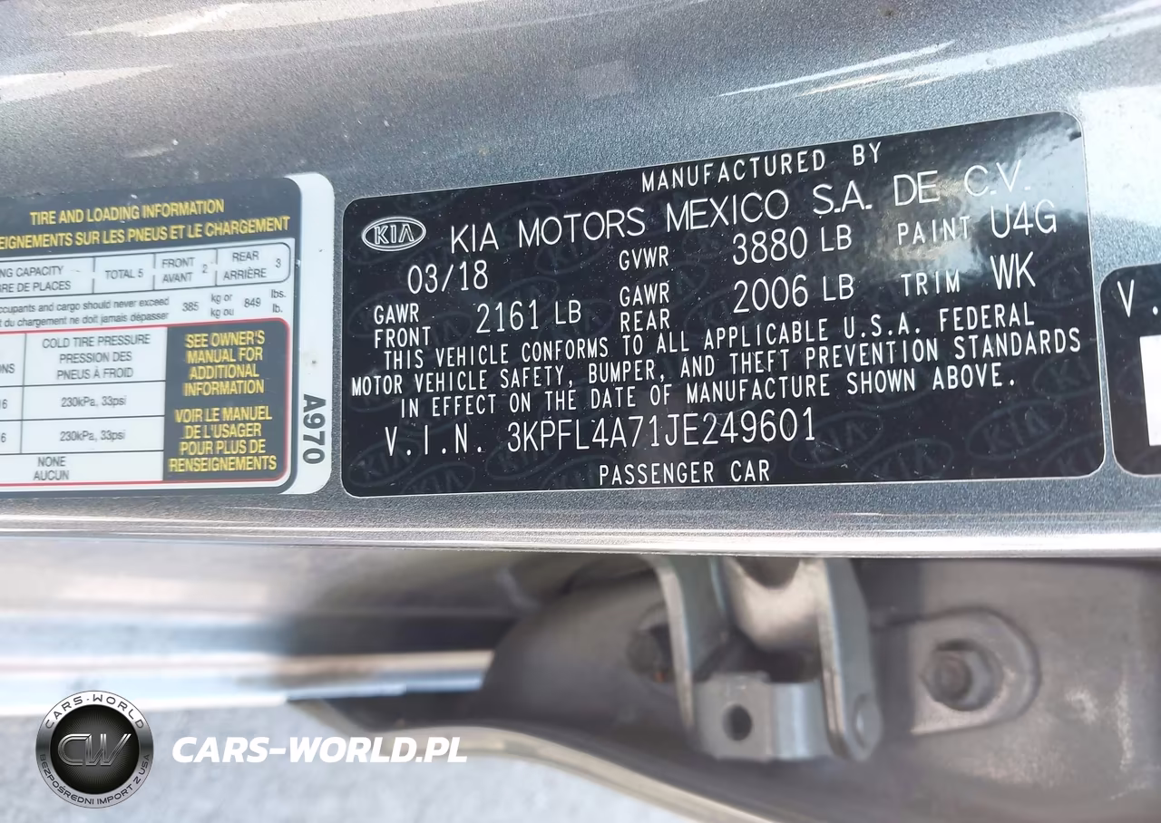 2018 Kia Forte S VIN:3KPFL4A71JE249601 - 9