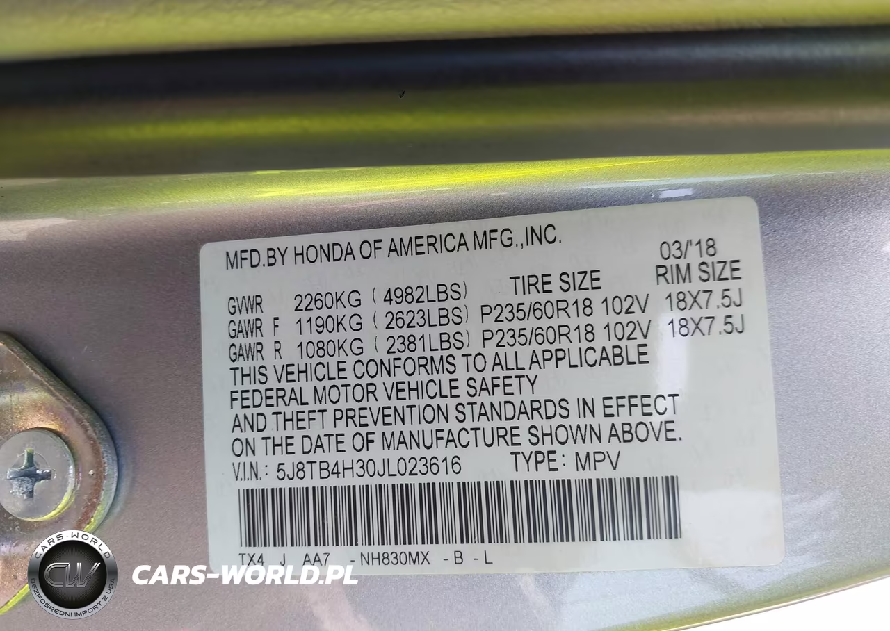 2018 Acura Rdx Acurawatch Plus Package VIN:5J8TB4H30JL023616 - 9