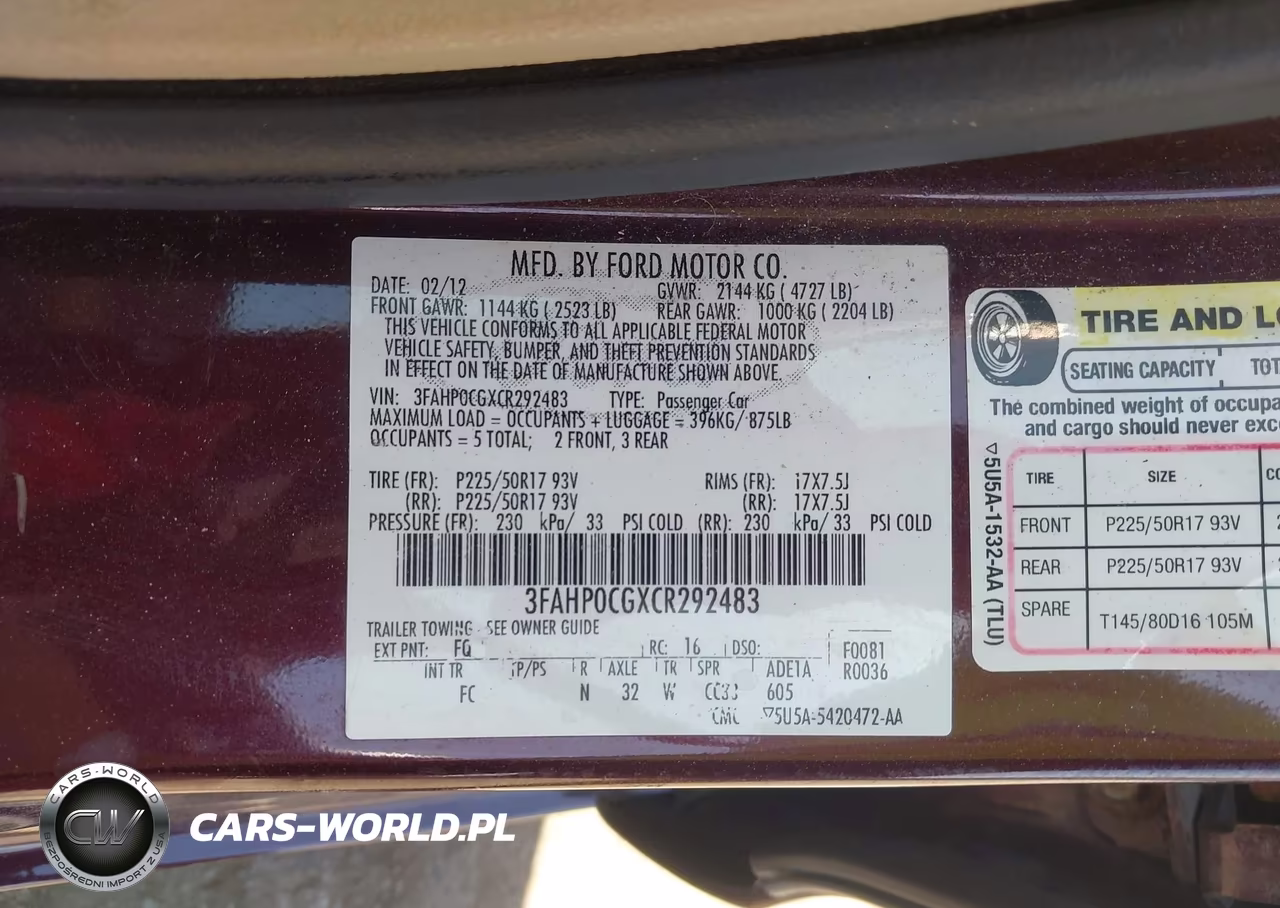 2012 Ford Fusion Sel VIN:3FAHP0CGXCR292483 - 9