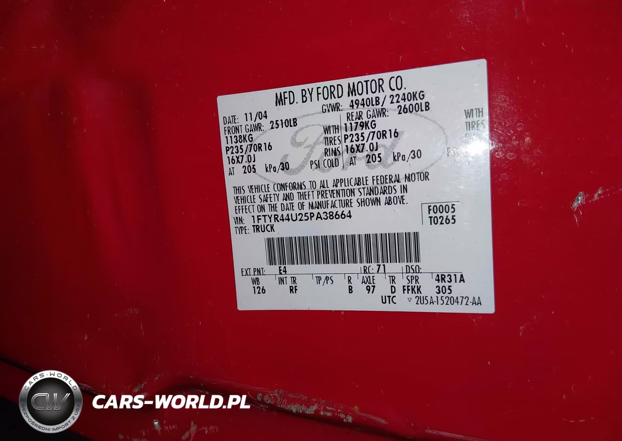 2005 Ford Ranger Edge-Stx-Xlt VIN:1FTYR44U25PA38664 - 9