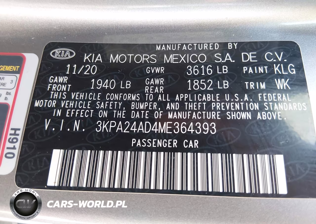 2021 Kia Rio S VIN:3KPA24AD4ME364393 - 9